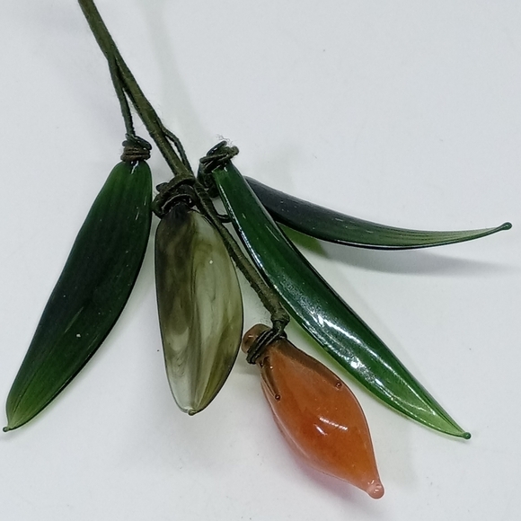 * vintage antique glass flower bud lapel pin brooch - Picture 6 of 8